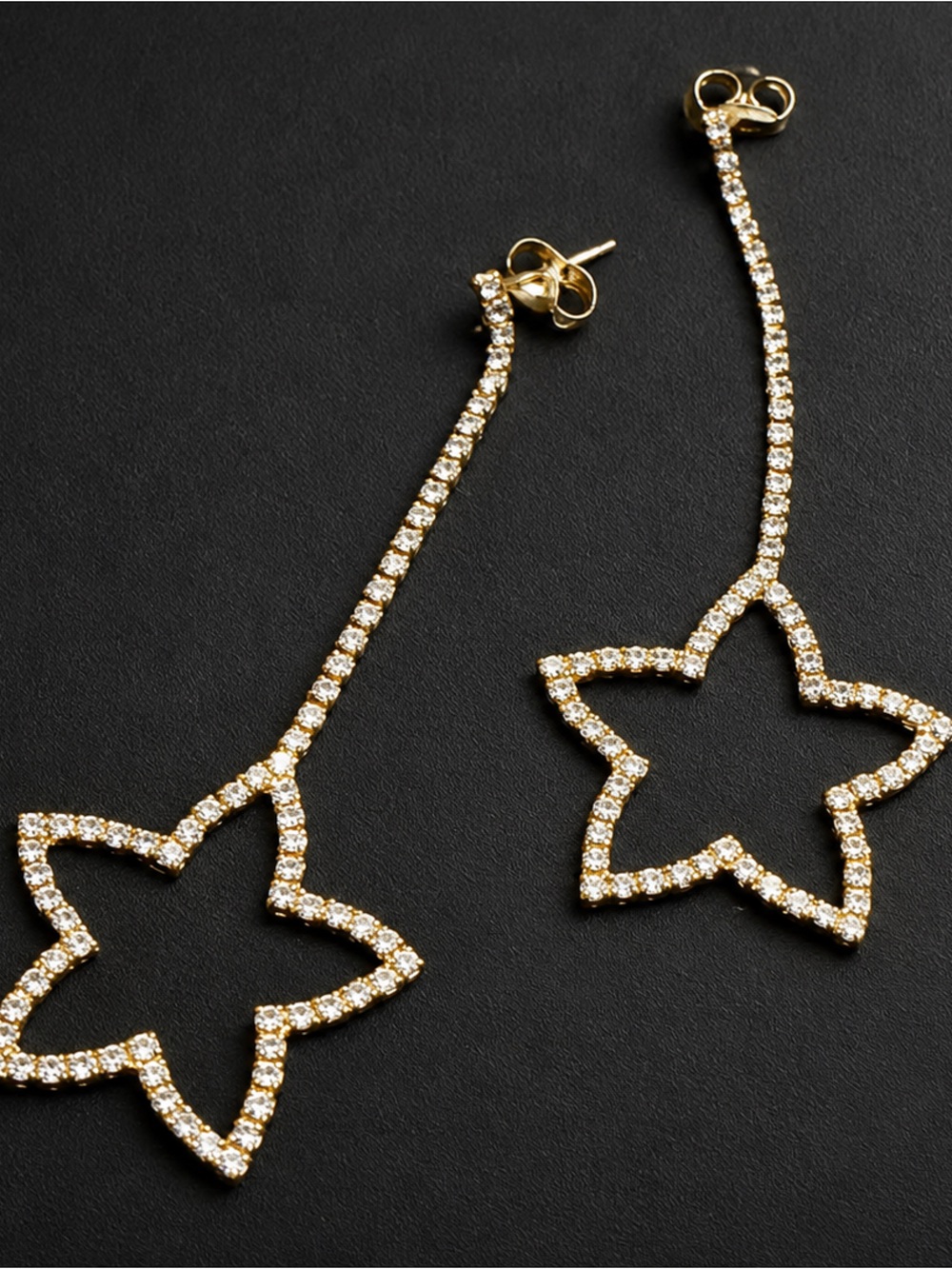 Urban Outfitters Gold Rhinestone Star Drop Earrings